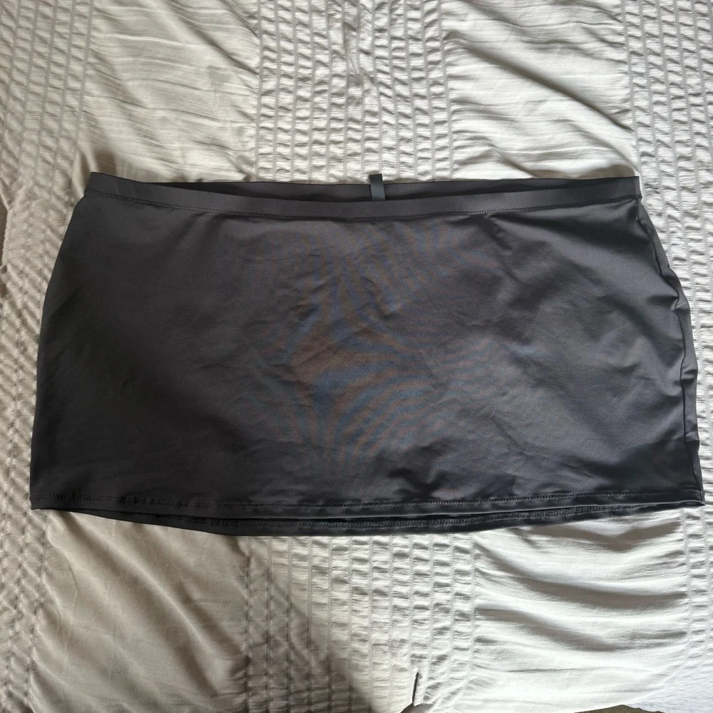 Skims Recycled Swim Micro Mini Skirt Womens 2X Onyx Black Pull On Swimwear